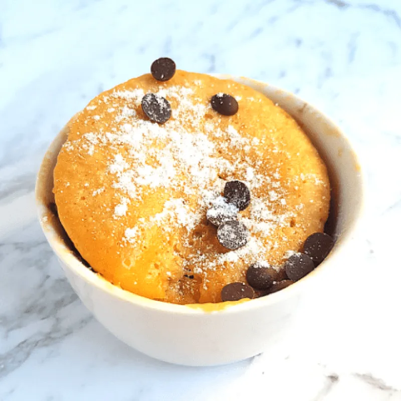 Keto Peanut Butter Chocolate Chip Mug Cake
