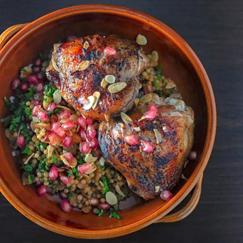 Persian Pomegranate Molasses Glazed Chicken Thighs Recipe