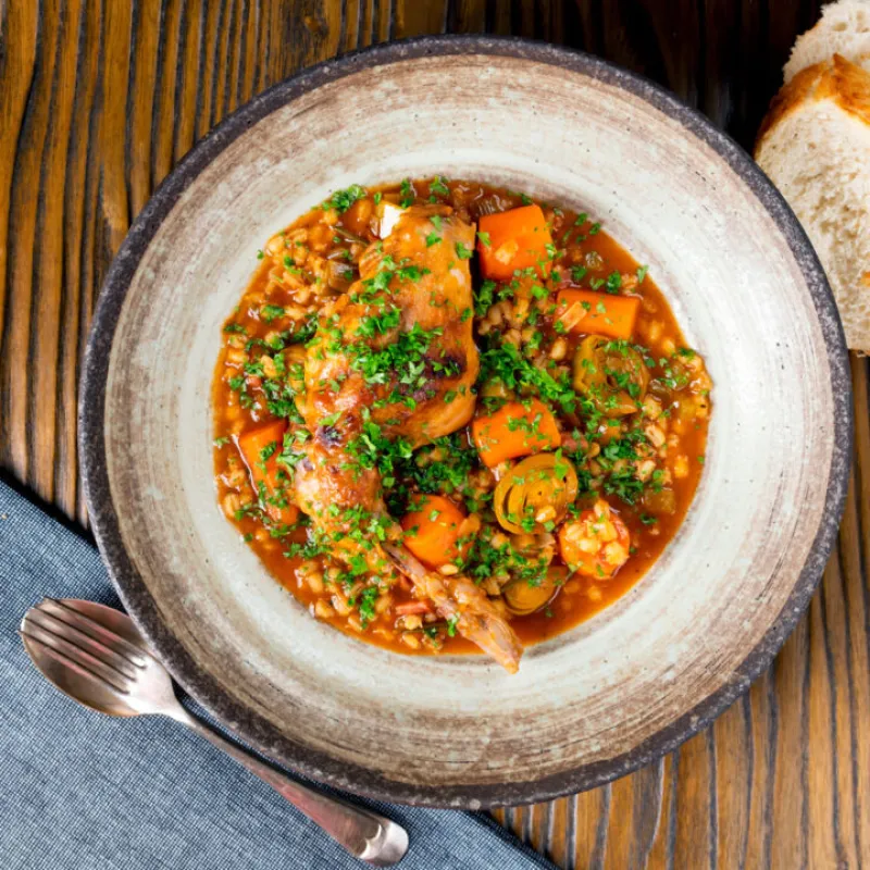 Rabbit Stew Recipe with Pearl Barley