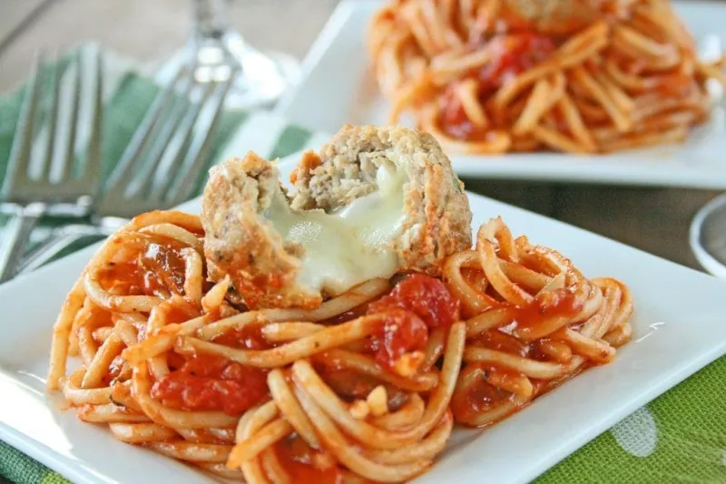 Mozzarella Stuffed Meatballs