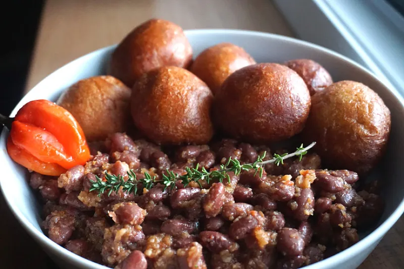 Cameroonian Beignets Haricots (Puff Puff and Beans) with Video