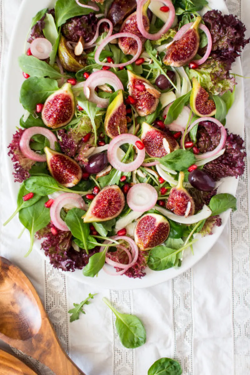 Fig and rocket salad with ouzo dressing