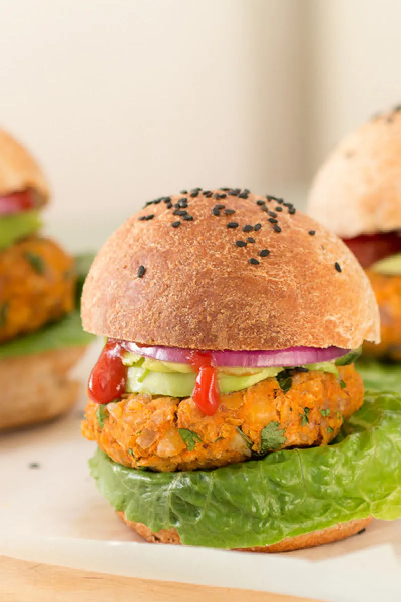 Vegan sweet potato burgers