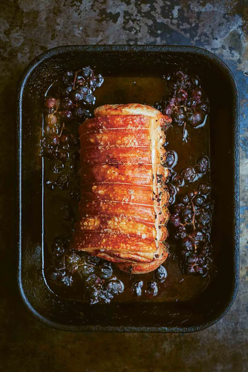 Roast Pork with Crushed Grapes