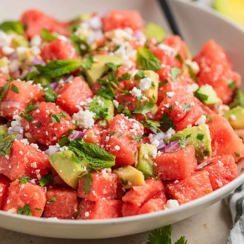 Watermelon Feta Salad with Avocado
