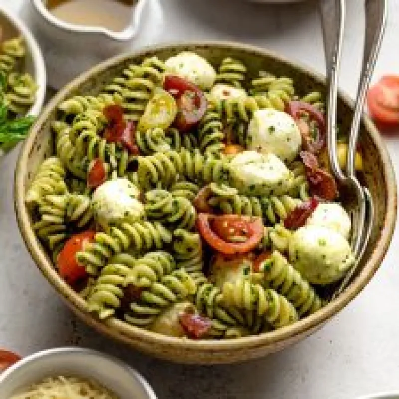 Kale & Basil Pesto Pasta Salad