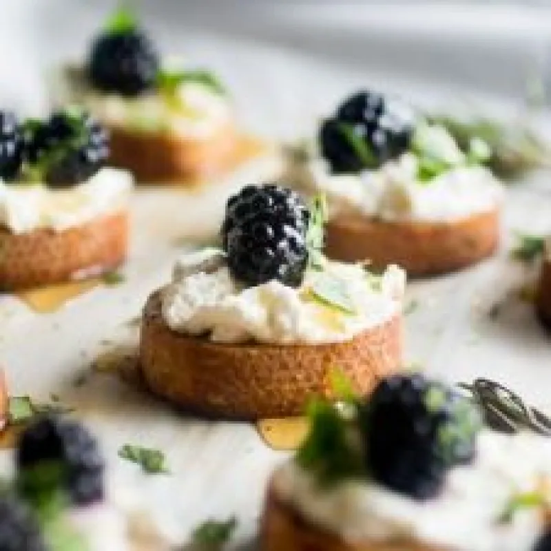 Blackberry Goat Cheese Crostini