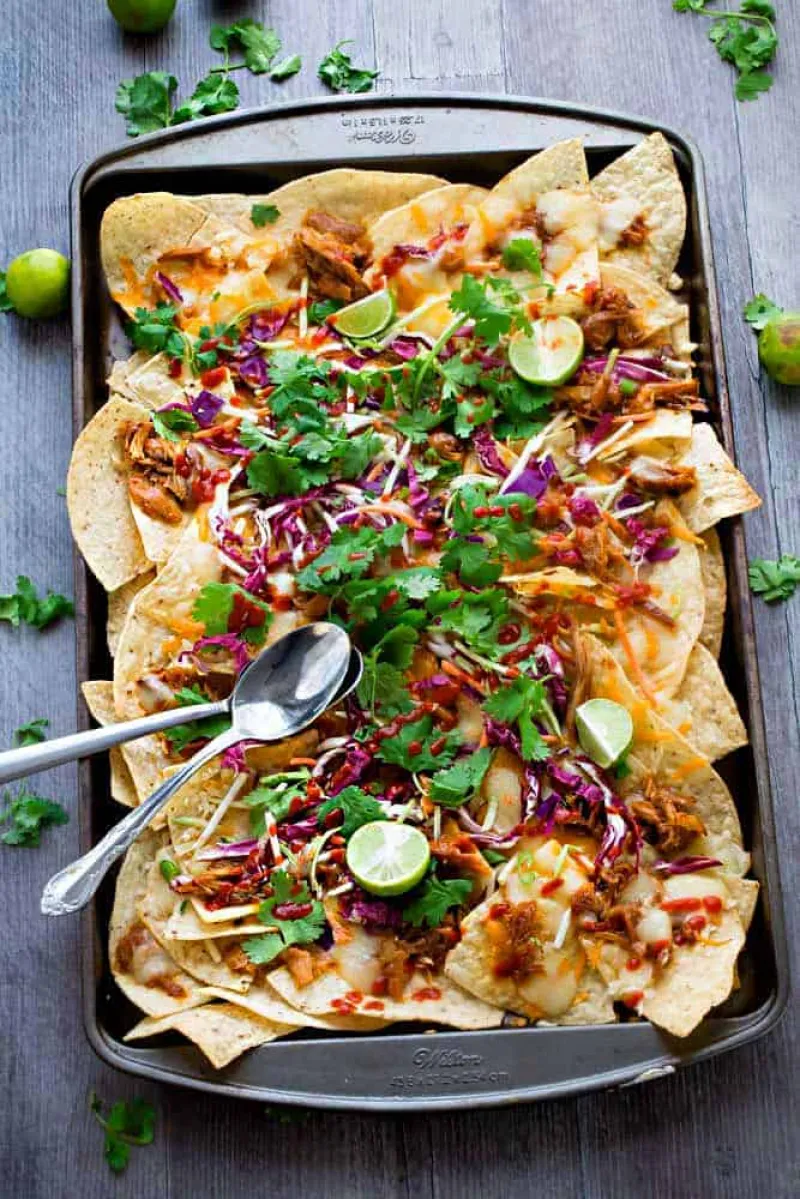 Asian Chicken Nachos (Instant Pot or Slow Cooker)