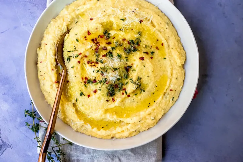 Creamy Parmesan Polenta with Thyme