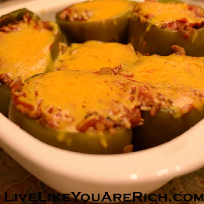 Wild Rice and Lentil Stuffed Green Peppers