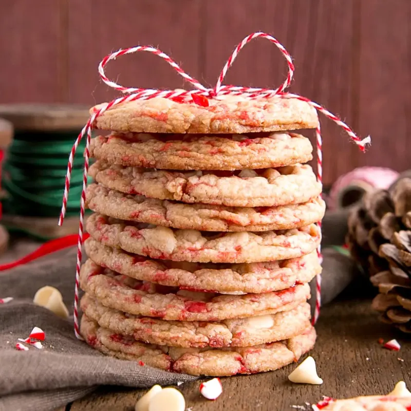 White Chocolate Candy Cane Cookies