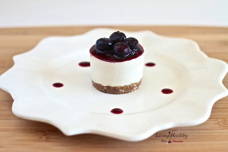 Raw, No Bake Blueberry Cheesecake