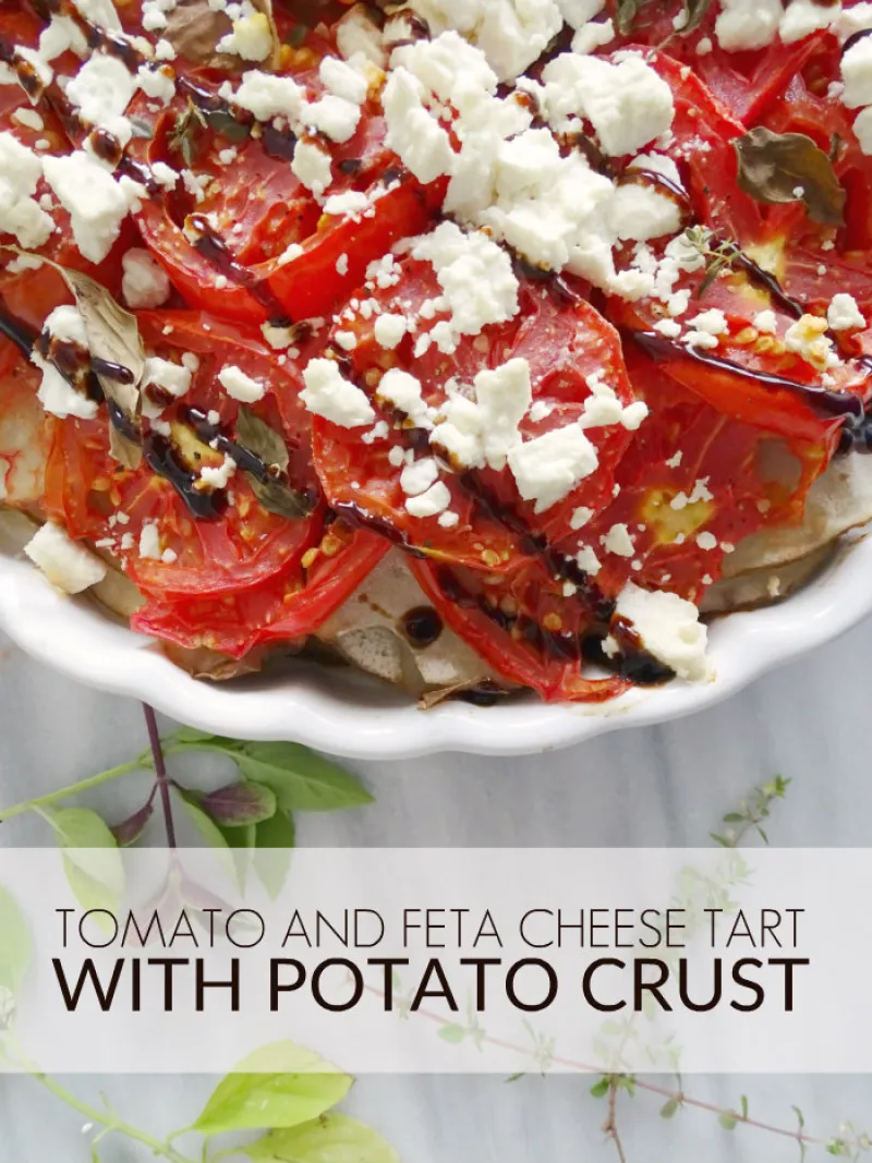 Tomato and Feta Cheese Tart with Potato Crust