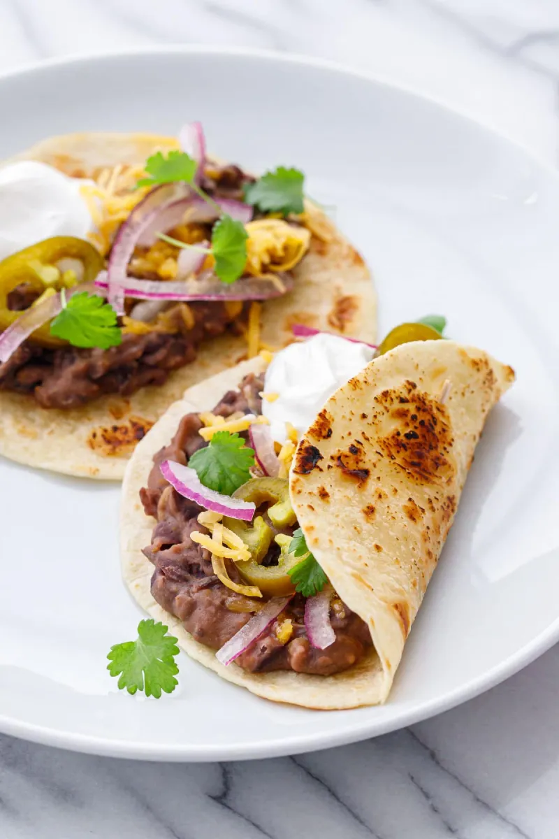 Easy Refried Black Bean Tacos