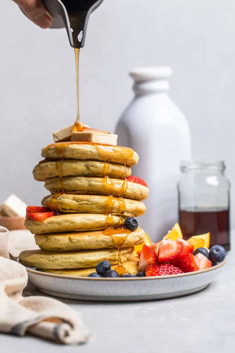 Fluffy Vegan Protein Pancakes