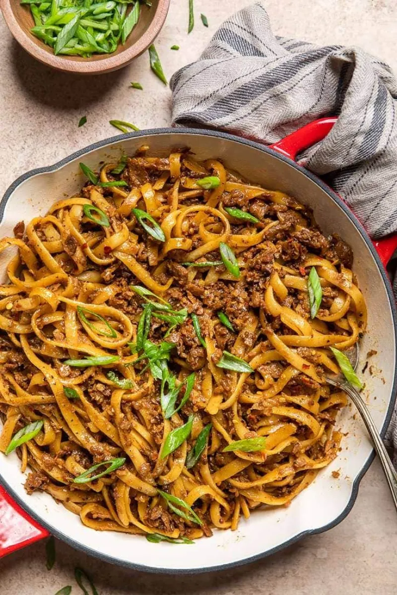 Vegan Mongolian Beef Noodles