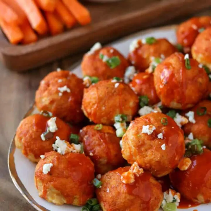 Traeger Smoked Buffalo Chicken Meatballs