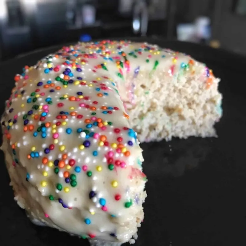Microwavable High Protein Birthday Cake