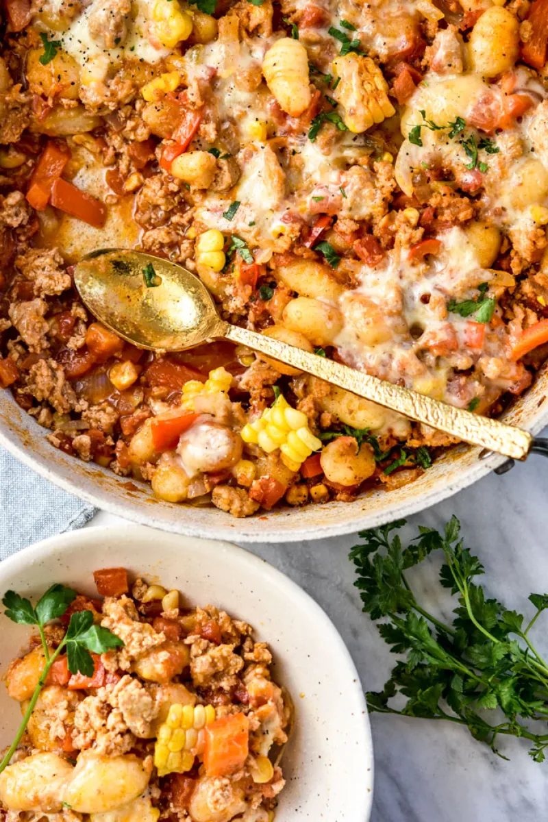 One Pan Tex Mex Gnocchi Skillet