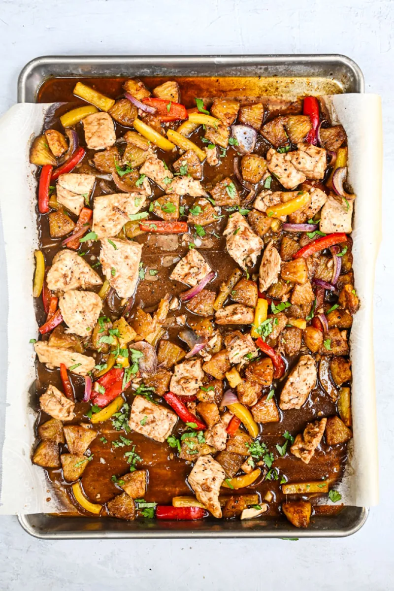 Sheet Pan Pineapple Chicken