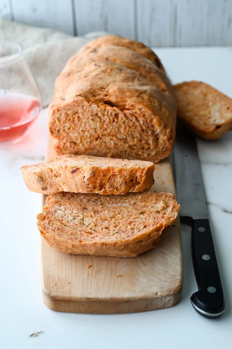 Roasted red pepper bread