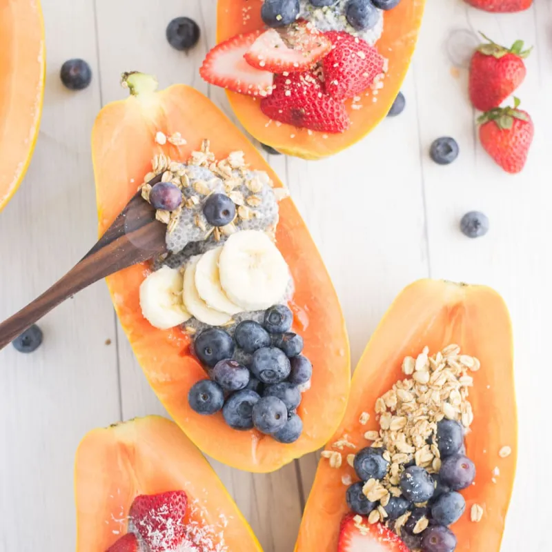 Papaya Boats with Chia Pudding