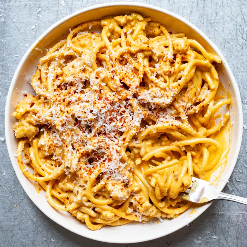 Squash, Marmite & Chicken Spaghetti