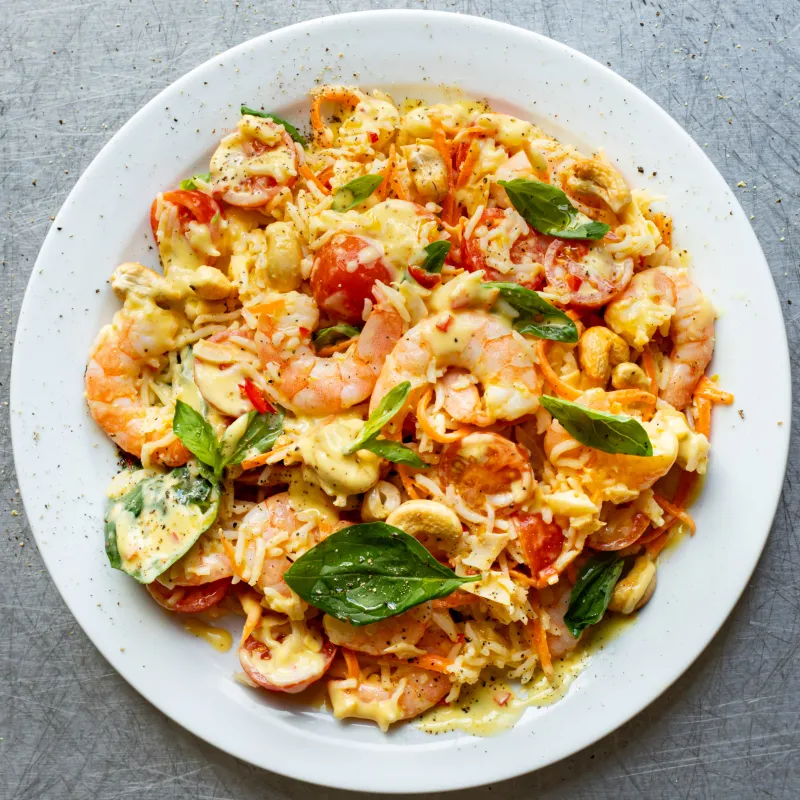 Prawn & Rice Salad with Mango, Chilli & Lime Dressing