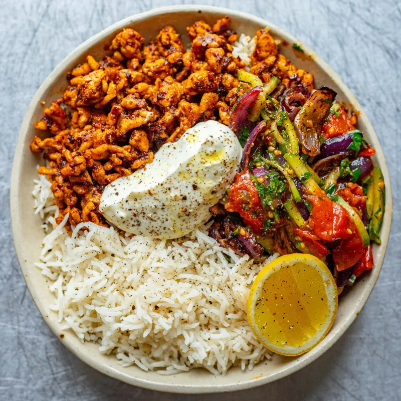 Spiced Chicken Shawarma Rice Bowl