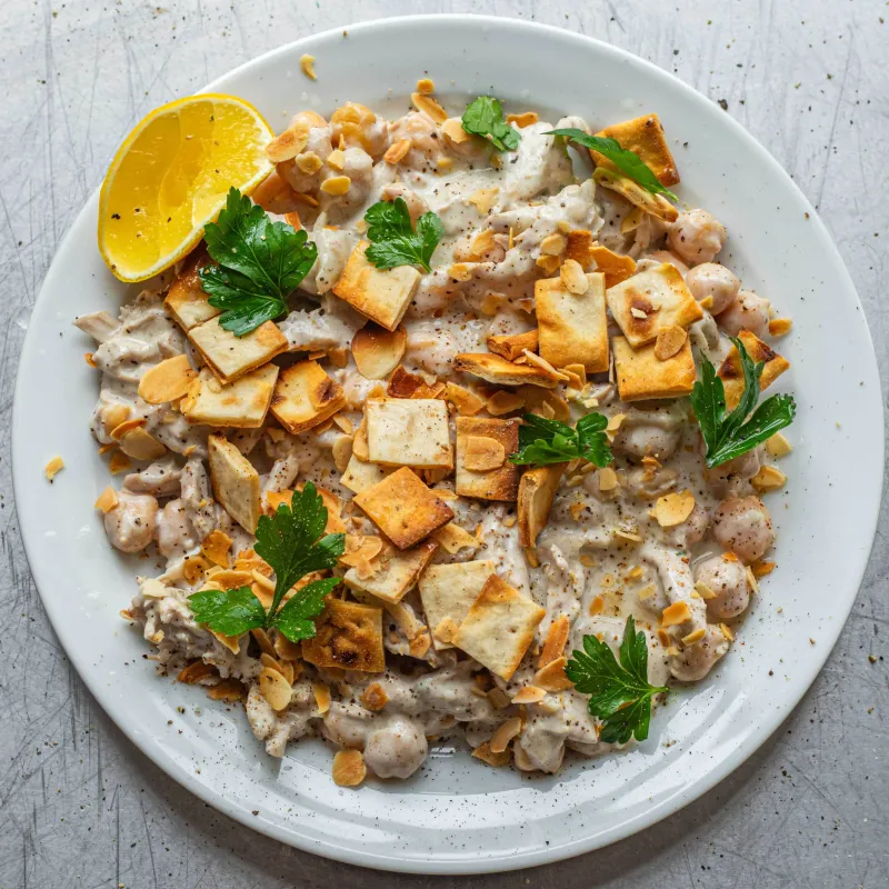 Creamy Chickpea & Chicken Fattet