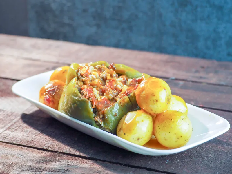 Perfect Dutch Oven Stuffed Green Peppers
