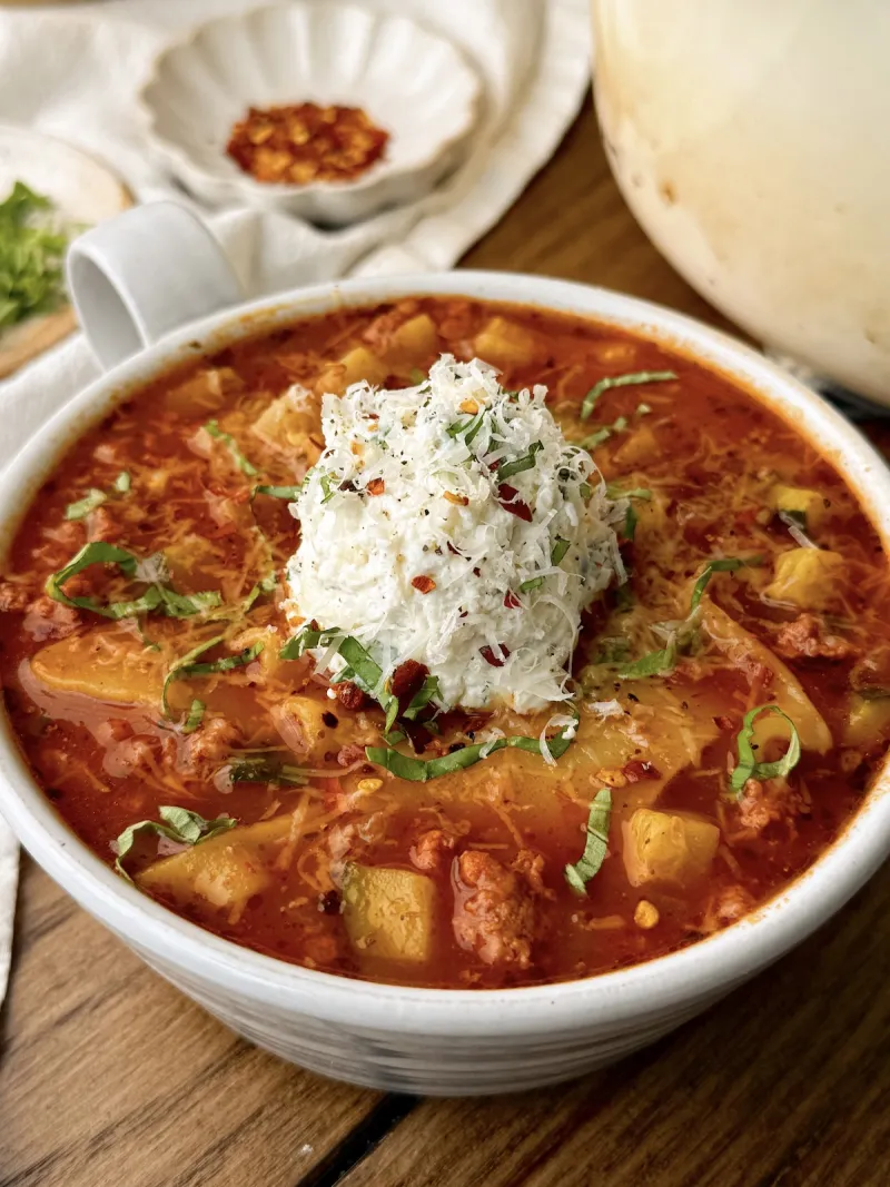 One Pot Lasagna Soup