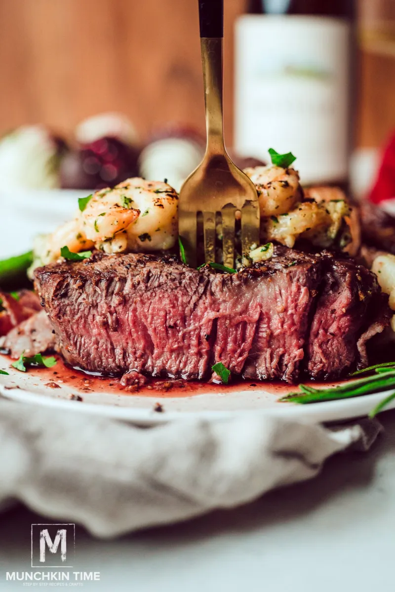 Bacon Wrapped Filet Mignon with Shrimp