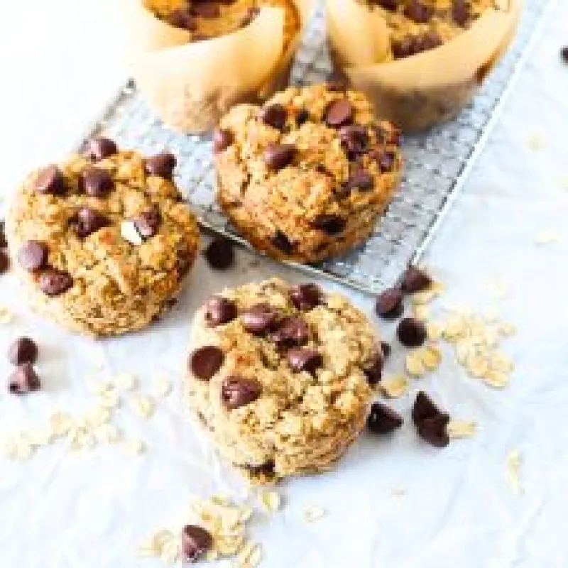 Nut-Free & Gluten-Free Chocolate Chip Banana Oat Muffins
