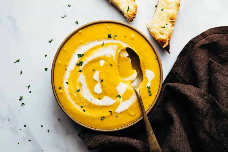Creamy Roasted Pumpkin Soup with Rosemary