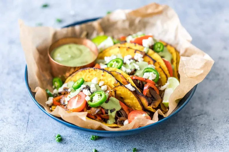 Vegetarian Portobello Mushroom Fajita Tacos
