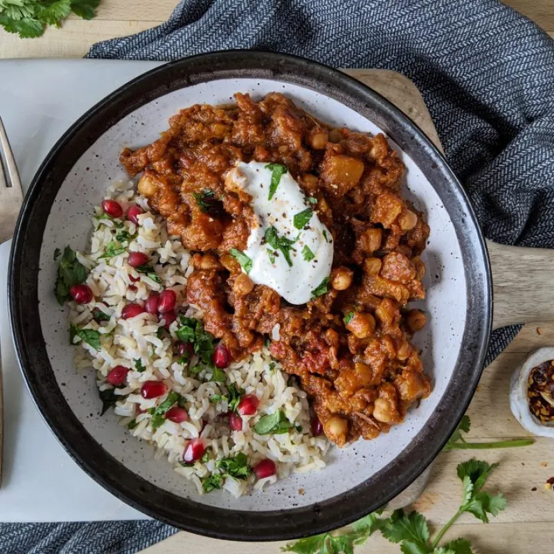 Moroccan Beef & Apricot Tagine with Jewelled Rice (GF, DF)