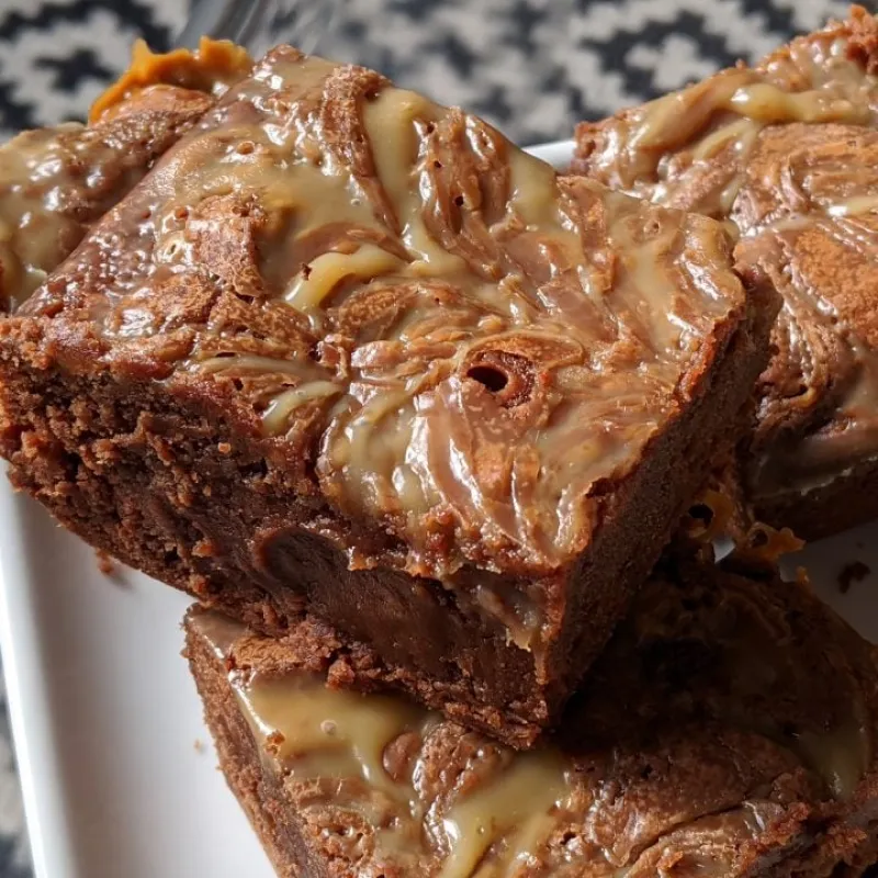 Salted Caramel Swirl Brownies (Gluten Free)
