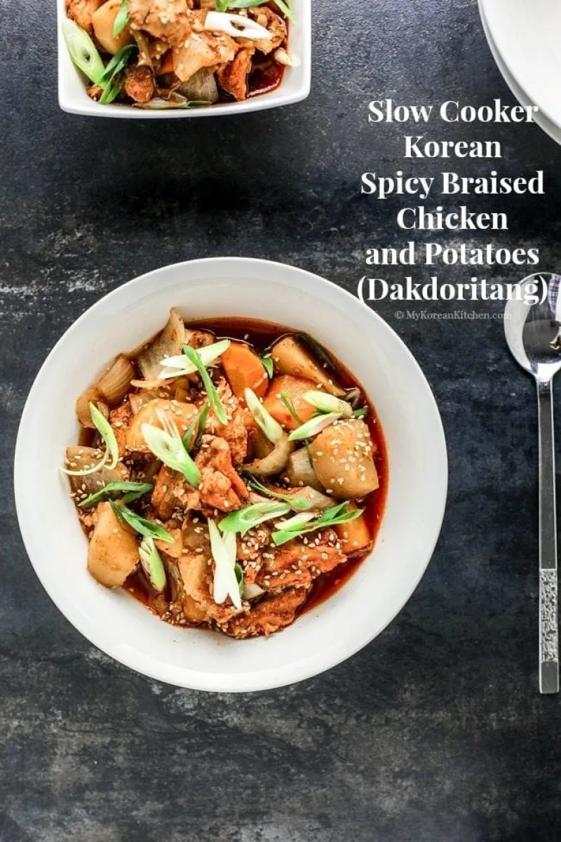 Slow Cooker Korean Spicy Braised Chicken and Potatoes