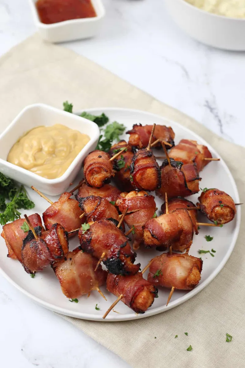 Air Fryer Bacon Wrapped Chicken Bites