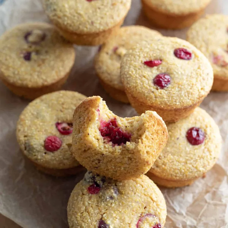 Vegan Cranberry Cornbread Muffins (Oil-Free; GF Option)
