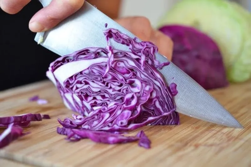 Sautéed Red Cabbage with Onions, Garlic, and Anchovy