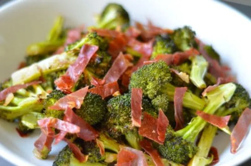 Roasted Broccoli with Crispy Prosciutto and Balsamic Vinegar