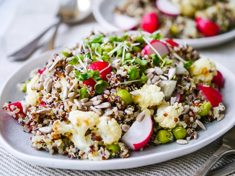 Vegan Pea and Cauliflower Quinoa Pilaf
