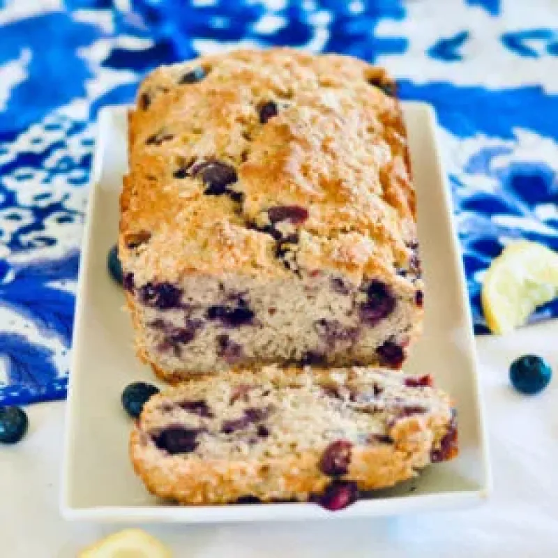 Vegan Blueberry Banana Bread Oil Free