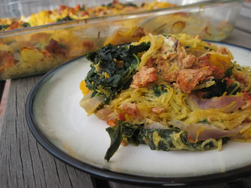 Leftovers: Sausage Spaghetti Squash Bake