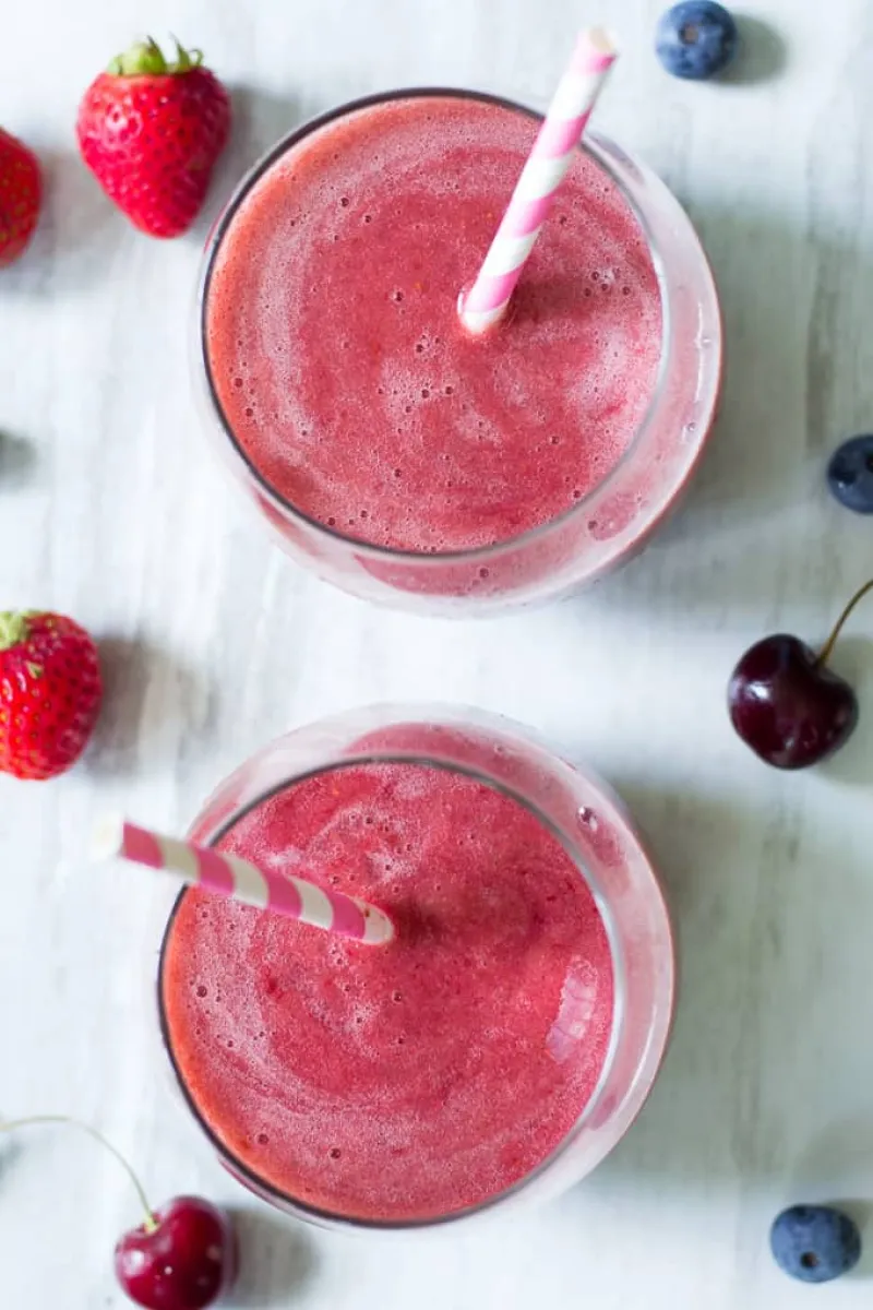 Cherry Berry Fizzy All-Fruit Slushies