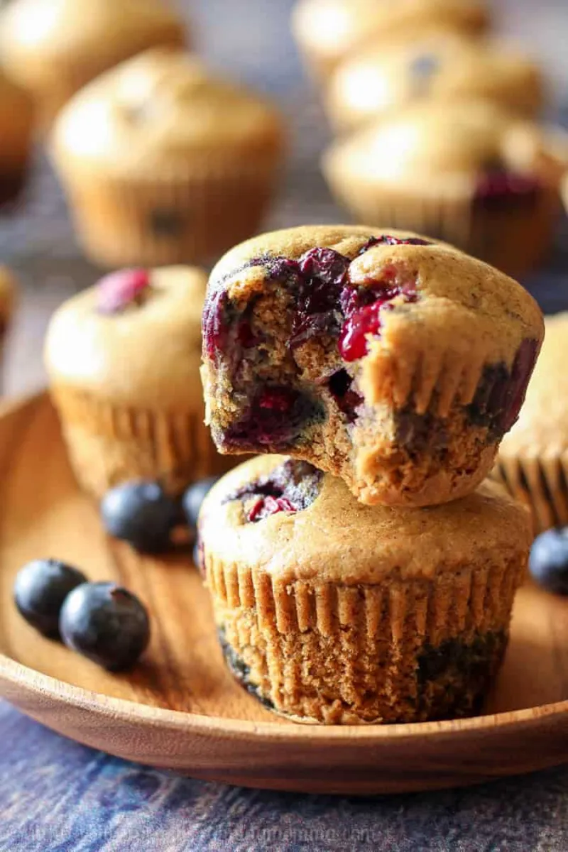 Simple Paleo Blueberry Muffins with Almond Butter