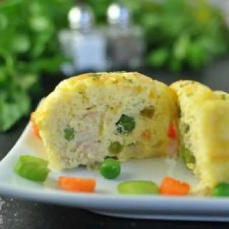 Chicken Pot Pie Egg Muffins - Low Carb, Gluten Free 