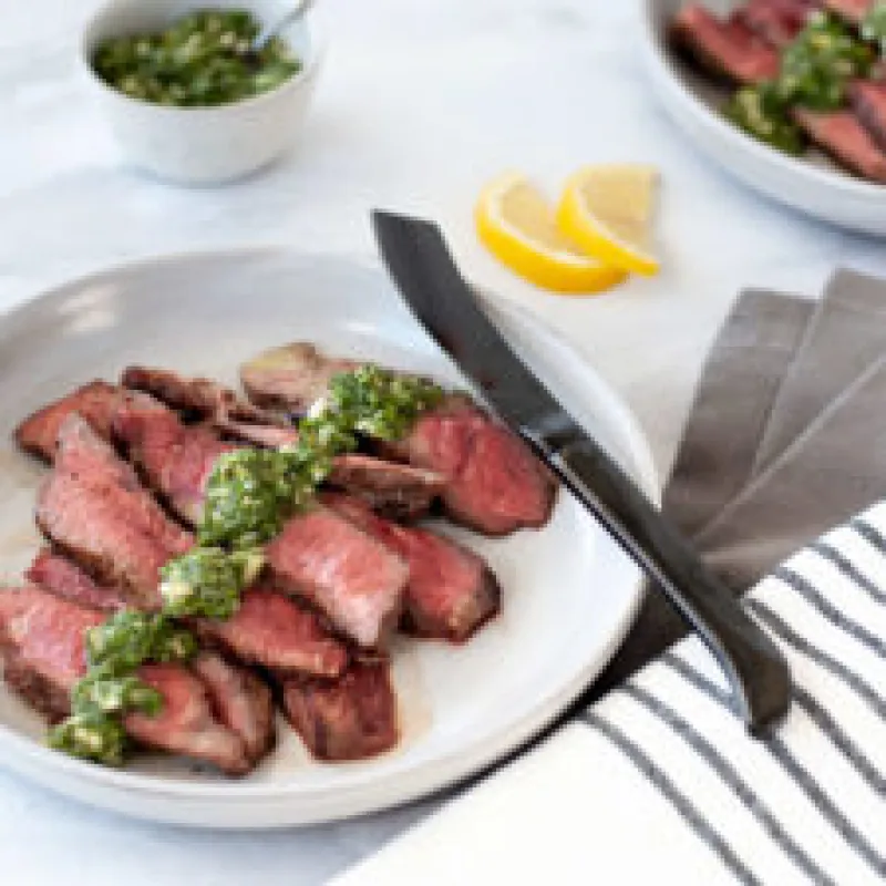 Flat Iron Steak with Horseradish Gremolata